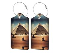 Dreaming of The Pyramids of Khufu 1 Printed Label PU Leather, Suitable for Handbags, Travel Bag Labels, Luggage Labels