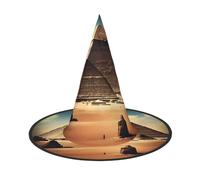 Dreaming of the Pyramids of Khufu Halloween Witch Hat for Adults - Party Hat for Masquerade, Carnival, Cosplay - Pointed Horn Decoration Cap