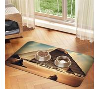 Dreaming of the Pyramids of Khufu Pet Absorbent Leather Placemat 30x45cm Beautiful Design Cat and Dog Bowl Mat Portable Storage