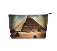 Dreaming of The Pyramids of Khufu Printed Corduroy Cosmetic Bag, Large Capacity Waterproof Travel toiletries Storage Bag