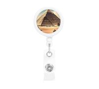Dreaming of The Pyramids of Khufu Retractable Badge Holder Printed, ID Reel with 360° Swivel Clip