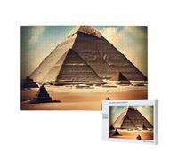 Dreaming of the Pyramids of Khufu Wooden Puzzle 1000 Pieces - Color Box Packaging Family Leisure Challenge with Indoor Decoration