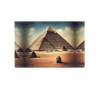 Dreaming of the Pyramids of KhufuPatterned oil-resistant and heat-insulating placemats, 12x18 inches, 6 pieces per pack, washable.