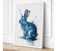 Dreaming Rabbit Boho Canvas Wall Art Print 24x16 Inch