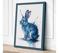 Dreaming Rabbit Boho Canvas Wall Art Print 30x20 Inch (76 x 51 cm)