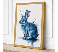 Dreaming Rabbit Boho Canvas Wall Art Print 36x24 Inch