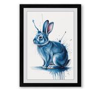 Dreaming Rabbit Boho Framed Wall Art Print A2 (59.4×42cm) Black, Wall Decor for Living Room, Bedroom, Office & Home, Ready to Hang, Art Gift