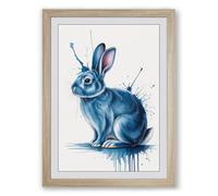 Dreaming Rabbit Boho Framed Wall Art Print A4 (29.7×21cm) Oak, Wall Decor for Living Room, Bedroom, Office & Home, Ready to Hang, Art Gift