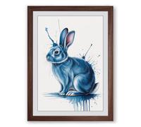 Dreaming Rabbit Boho Framed Wall Art Print A4 (29.7×21cm) Walnut, Wall Decor for Living Room, Bedroom, Office & Home, Ready to Hang, Art Gift