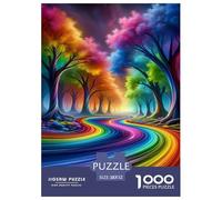 Dreaming Rainbow Forest Jigsaw Puzzles Puzzle for Adults Kids. 1000 Piece Interesting Impossible Challenge Toy Educational Games Home Decoration for Educational Games Gifts 52x38cm/1000pcs