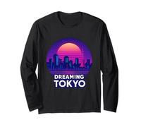 Dreaming Tokyo Vaporwave Skyline Long Sleeve T-Shirt