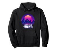 Dreaming Tokyo Vaporwave Skyline Pullover Hoodie