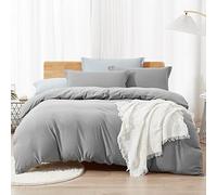 Dreaming Wapiti Duvet Cover Queen,Washed Microfiber Ice Grey Queen Size Duvet Cover Set,Solid Color - Soft and Breathable with Zipper Closure & Corner Ties (Ice Grey, Queen)