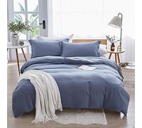 Dreaming Wapiti Queen Duvet Cover Set, 3 Piece, Washed Microfiber, Haze Blue, Zipper Closure & Corner Ties