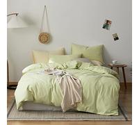 DREAMINGO Jersey Knit Bedding Duvet Cover King 3 Piece Green Duvet Cover Set Solid with 2 Pillowcases 100% T-Shirt Cotton Soft Comforter Cover King Size for Teen Girls