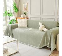 DREAMINGO Sofa Covers Washable Thick Chenille Couch Cover for 2 Cushion Couch Sofa Multi-Use Couch Cover Blanket Modern Pet Furniture Protector Sectional Couch Slipcover 71"x118", Sage Green