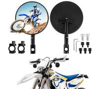 DREAMIZER 7/8" 22mm Motorcycle Handlebar Mirror, E24 Motorcycle Bar End Mirror, 180° Rotatable Round Motorcycle Side Mirror Compatible with Dirt Bike Enduro ATV Quad E-Bike Bicycle