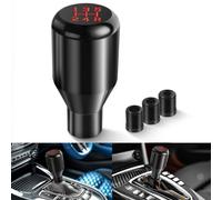 DREAMIZER Car Gear Shift Knob, Universal 5 Speed Gear Knob, Manual Gear Stick Knob, Metal Gear Shift Knob Lever Stick Shift Cover with 3 Adapters 8mm 10mm 12mm for Manual Automotive Vehicles