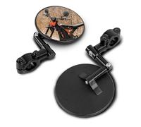 DREAMIZER Foldable Motorcycle Mirrors E24 Certified, Round CNC Aluminum Bar End Side Mirrors 7/8" 22mm, M8 M10 Scooter Mirrors Compatible with Honda Kawasaki Suzuki Yamaha MT09 MT07 Street Bike