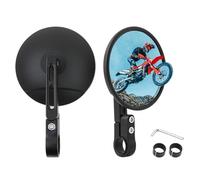 DREAMIZER Handlebar Mirror, E24 Motorcycle Bar End Side Mirror, 360° Rotatable Round Motorbike Mirrors for 22-25.4mm Handlebar, Motorcycle Rearview Mirror Compatible with Dirt Bike Enduro E-bike ATV