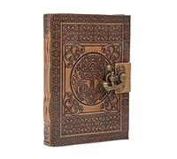 DreamKeeper Handmade Leather Diary - Celtic Embossed Travel Journal For Women and Men - Antique Tree of Life Design - Handmade Luxury Notebook, Book of Shadows or Travellers Notebook, Sketchbook