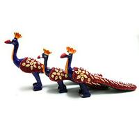 DreamKraft Paper Mache And Pure Rajasthani Lac Showpiece Peacock For Home Decor Standard Red
