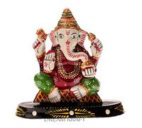 DreamKraft Paper Mache Ganesh Idol Showpiece for Home Décor and Gift Purpose Standard Multi, Multicolour