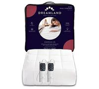 Dreamland Electric Mattress Protector King Size - Snowed In Organic Cotton, Fitted Sheet style, Fast Heat-Up, Timer with 6 Heat Settings, 2 x Detachable Controllers, Machine Washable, 200 x 150cm