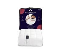 Dreamland Electric Mattress Protector Double Size - Snowed In Organic Cotton, Fitted Sheet style, Fast Heat-Up, Timer with 6 Heat Settings, 1 x Detachable Controller, Machine Washable, 190 x 137cm