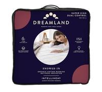 Dreamland Electric Mattress Protector Superking Size - Snowed In Organic Cotton, Fitted Sheet style, Fast Heat-Up, Timer with 6 Heat Settings, 2 x Detachable Controllers, Machine Washable, 200 x 180cm