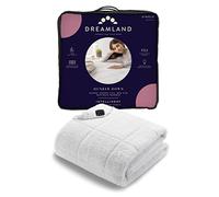 Dreamland Hunker Down Electric Blanket, Single Size, Scandi Sherpa, Fast Heat Up, Premium Heated Electric Fitted Underblanket, 6 Heat Settings, Easy Fit Straps, Machine Washable, Timer, 190 x 90 cm