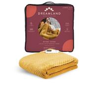 Dreamland Herringbone Pattern Mustard Heated Throw