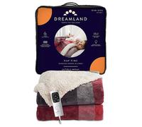 Dreamland Luxury Velvet Tartan Heated Overblanket Red/grey