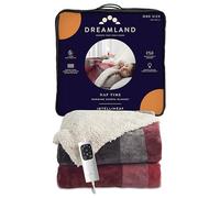 Dreamland Nap Time Heated Electric Blanket - Throw with 6 Heat Settings, Fast Heat Up, Auto Timer for Heat protection, Machine Washable - Velvet Sherpa Tartan Check - 180 x 135 cm
