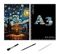 Dreamland Scratch Art Set, 405 x 285 mm, DIY Glow in The Dark Cartoon Night Scenery. an Ideal Birthday Gift for sons and Daughters who Love Drawing,Scratch Paper with Tool kit Included