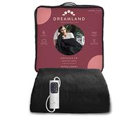 Dreamland Relaxwell Intelliheat+ 5 Minute Fast Heat Luxury Black Heated Electric Throw, 120 x 160cm, 1 Control, 6 Temperature Settings and Timer, Machine Washable and Tumble Dry Safe - Very Good