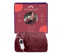 Dreamland Snuggle Up Heated Throw, Rich Berry - Padded Electric Overblanket, 160 x 120 cm