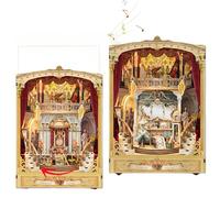 Dreamland Theater Book Nook DIY Craft Kit - Classical Opera House Miniature Diorama with Rotating Stage & Music Feature, Handmade Model Art Craft Kit for Adults