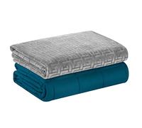DREAMLANDING Gravity Weighted Blanket With Replaceable Cover, Glass Beads Filling Weighted Blanket For Adults, Anxiety Heavy Blanket (Teal Blue, 120 * 180cm,6.8kg)