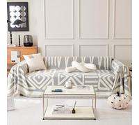 DREAMLANDING Sofa Covers Soft Durable Chenille Sofa Couch Covers Slipcovers Furniture Protector with Tassel for 1 2 3 Seater Loveseat L-shape Corner Futon Sofas for Dog(Boho Grey,180x265cm)