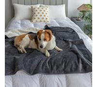 DREAMLANDING Waterproof Fleece Blanket Washable Soft Plush Pet Throw Protects Couch, Chair, Bed from Spills Stain or Pet Fur Twin/Double Throw Fit All Season (Grey,150 * 200cm)