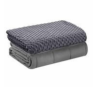 DREAMLANDING Weighted Blanket With Replaceable Cover, Glass Beads Filling Weighted Blanket For Adults, Anxiety Heavy Blanket (Dot-Gray, 150 * 200cm,6.8kg)
