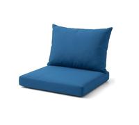 DREAMLAYER Rattan Garden Furniture Cushion Set - Outdoor Replacement Cushions for Patio Sofa & Conservatory - Water Resistant Covers (Royal Blue, Full 8Pc set (4x Seat + 4x Back))