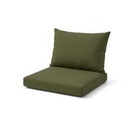 DREAMLAYER Rattan Garden Furniture Cushion Set - Outdoor Replacement Cushions for Patio Sofa & Conservatory - Water Resistant Covers (Olive Green, Full 8Pc set (4x Seat + 4x Back))