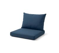 DREAMLAYER Rattan Garden Furniture Cushion Set - Outdoor Replacement Cushions for Patio Sofa & Conservatory - Water Resistant Covers (Navy Blue, Full 8Pc set (4x Seat + 4x Back))