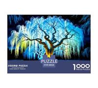 Dreamlike Blue Tree 1000 Piece Jigsaw Puzzle Paper for Adults Artistic Scenery Stress Relief Home Decoration Gift 38x26cm/1000pcs
