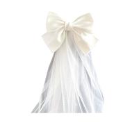Dreamlike Bridal Accessory Elegant Mesh Bridal with Bowknot Decor Double Layer for A Dreamlike Effect Perfect Wedding Accessory White