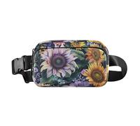 Dreamlike Flowers and Sunflowers All Around Seamless Cute Waist Pack Crossbody Bag for Men Women Multipurpose Belt Bag with Adjustable Strap for Travel Gym Work