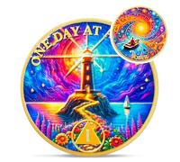 Dreamlike Lighthouse 1 Year Sobriety Coin - One Day at A Time AA Coins - Recovery Addiction NA AA Chips and Medallions - Celebrate 1-10 Years Living Clean Alcoholics Anonymous Gifts for Men Women