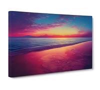 Dreamlike Ocean Sunset Canvas Wall Art Print 30x20 Inch